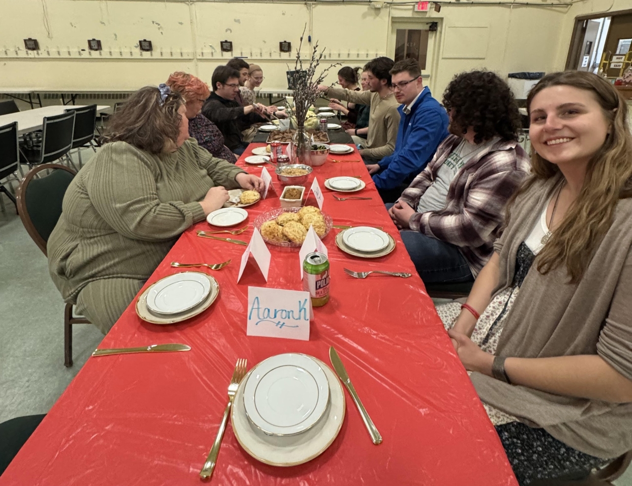 Homemade dinner group photo